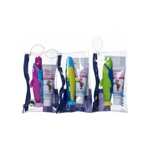KIN NECESER CEPILLO VIAJE INFANTIL COCODRILO + PASTA 25 ML FRESA