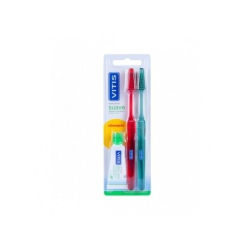DENTAID PACK VITIS CEPILLO DUPLO SUAVE+ V.BLANQUEADORA 15ML