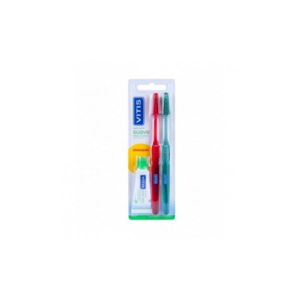DENTAID PACK VITIS CEPILLO DUPLO SUAVE+ V.BLANQUEADORA 15ML