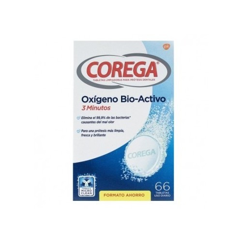 GLAXO COREGA 3 MINUTOS LIMPIEZA PROTESIS DENTAL 60 TAB